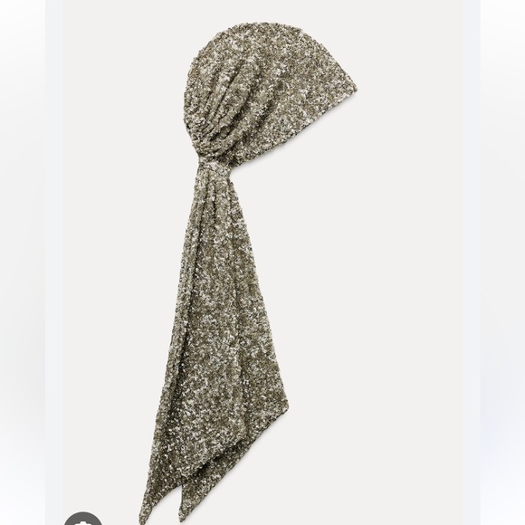 Zara NWT sequin beaded head cap 0080/108 main image 5